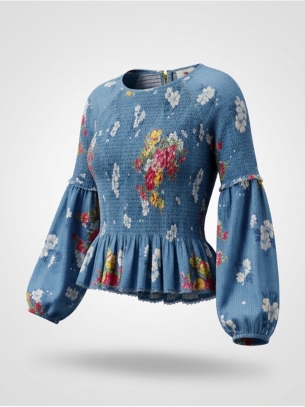 LoveShackFancy Blue Floral Blouse - Picture 3 of 9